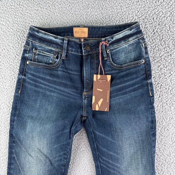 Driftwood Jeans Womens 26 Colette Embroidered Crop Straight Portofino Raw Edge - Picture 3 of 16